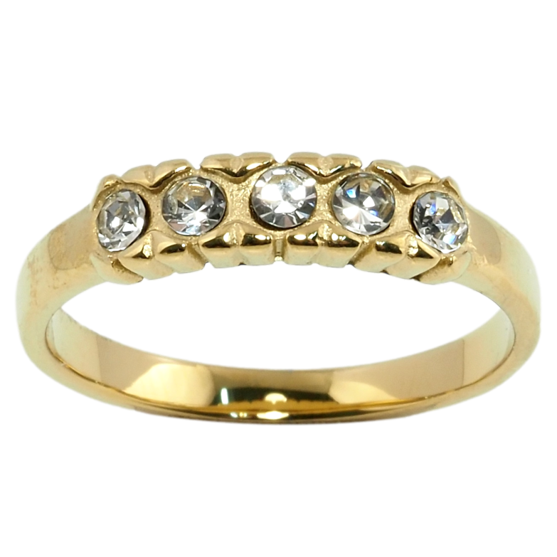 Каблучка Xuping TTM Stainless Steel Колір 14К Орнамент із цирконієм фото №1