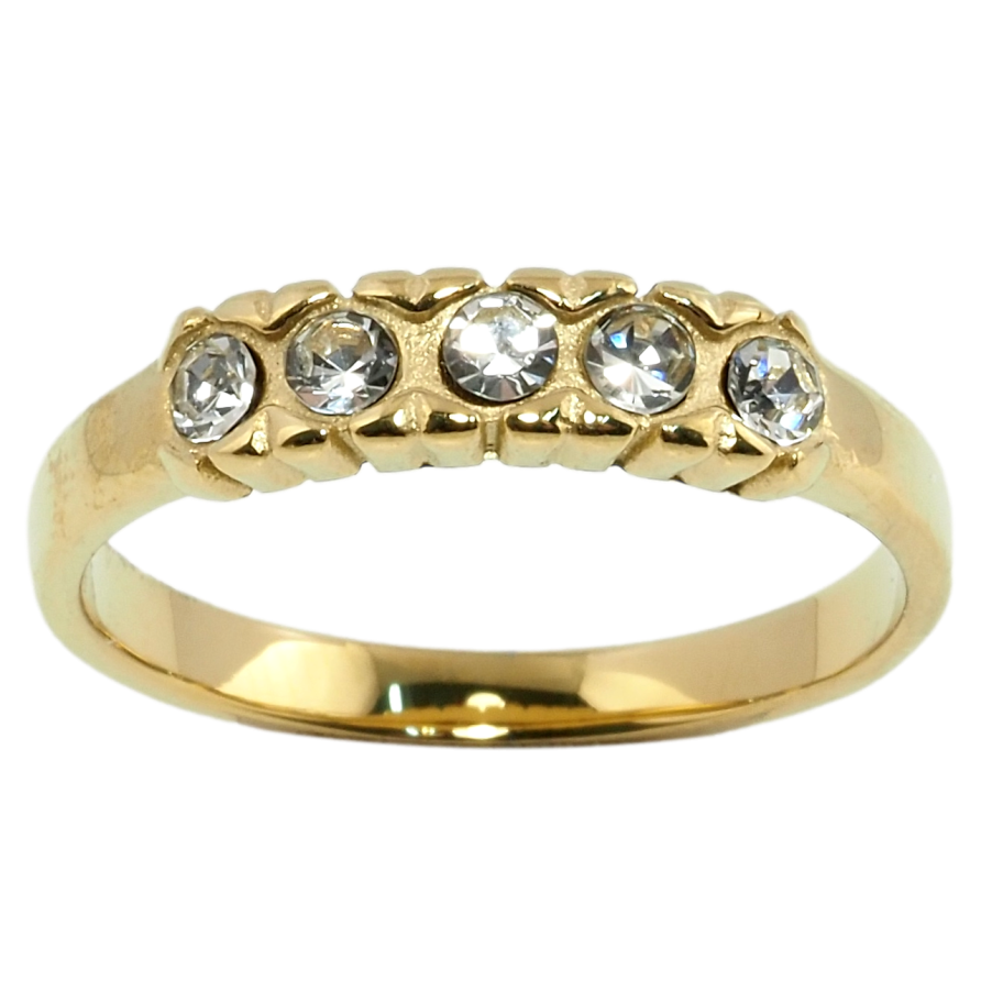 Кольцо Xuping TTM Stainless Steel Цвет 14К Орнамент с цирконием фото №1