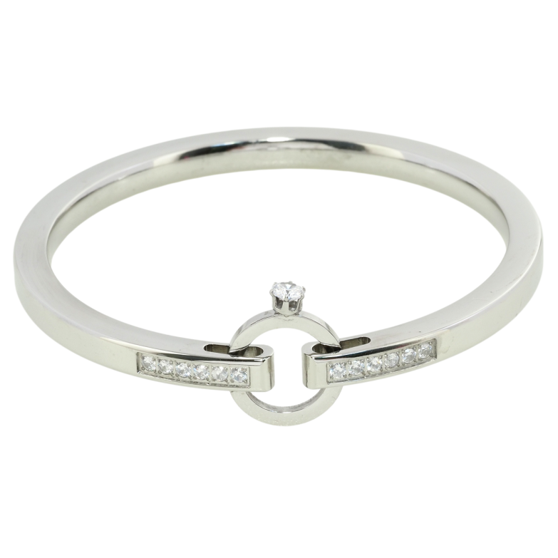 Браслет Xuping ТТМ Stainless Steel колір Родій Кільце на заручини суцільний ø 6см фото №2