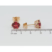 Сережки Xuping Позолота 18K пусети Червоні фіаніти в 6-ти крапановій оправі ø 8мм фото №2