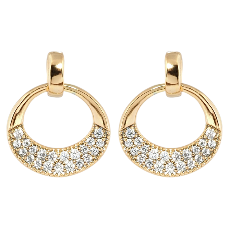 Серьги Xuping Позолота 18K пусеты Декоративные кольца с цирконием фото №1