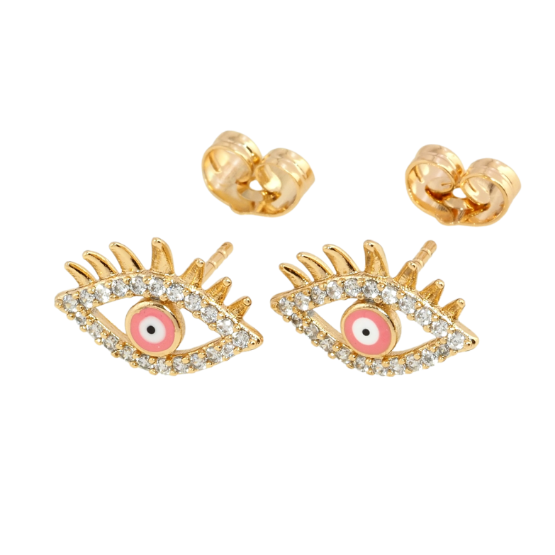 Сережки Xuping Позолота 18K пусети Оберіг Око Фатіми фото №1