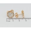 Сережки Xuping Позолота 18K пусети Круги з цирконієм та квіточками фото №2 Сережки Xuping Позолота 18K пусети Круги з цирконієм та квіточками фото №2