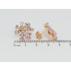 Сережки Xuping Позолота 18K пусети Рожеві фіаніти фото №2