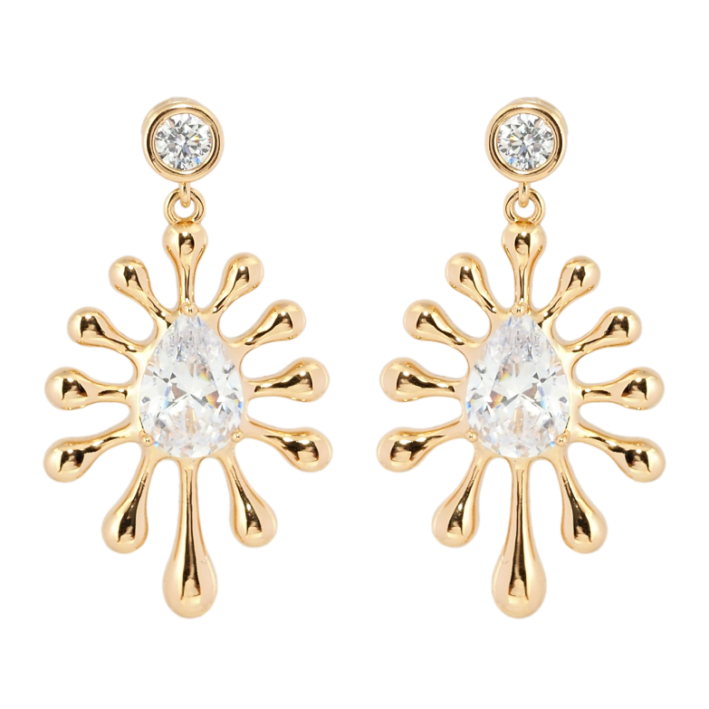 Серьги Xuping Позолота 18K пусеты Декоративные подвески с фианитами фото №1