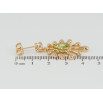 Серьги Xuping Позолота 18K пусеты Декоративные подвески с салатовыми фианитами фото №2