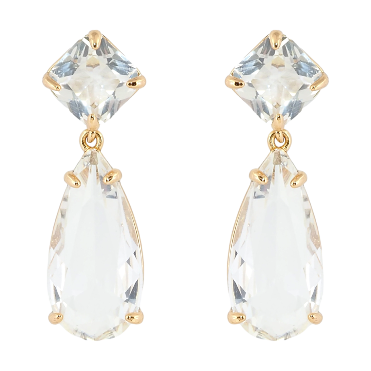 Сережки Xuping Позолота 18K пусети Кристальні підвіски фото №15