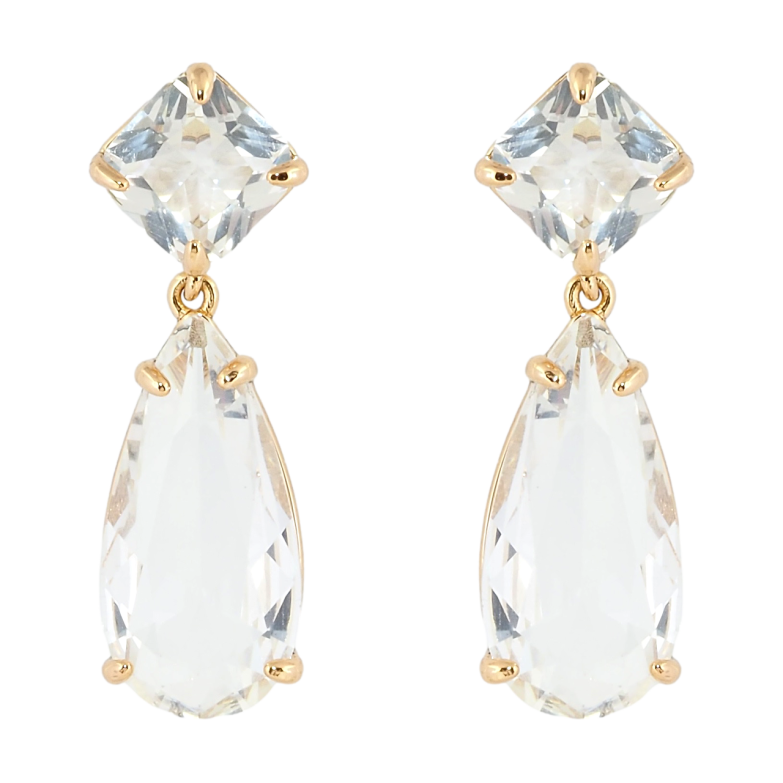 Серьги Xuping Позолота 18K пусеты Кристальные подвески фото №1