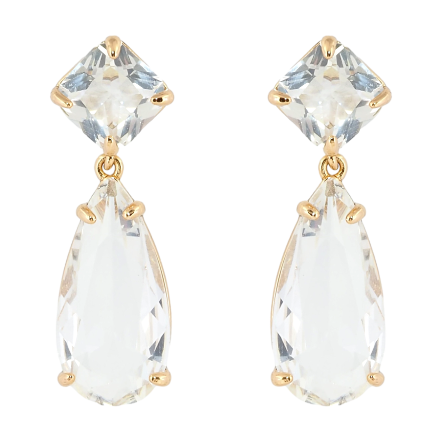 Сережки Xuping Позолота 18K пусети Кристальні підвіски фото №1