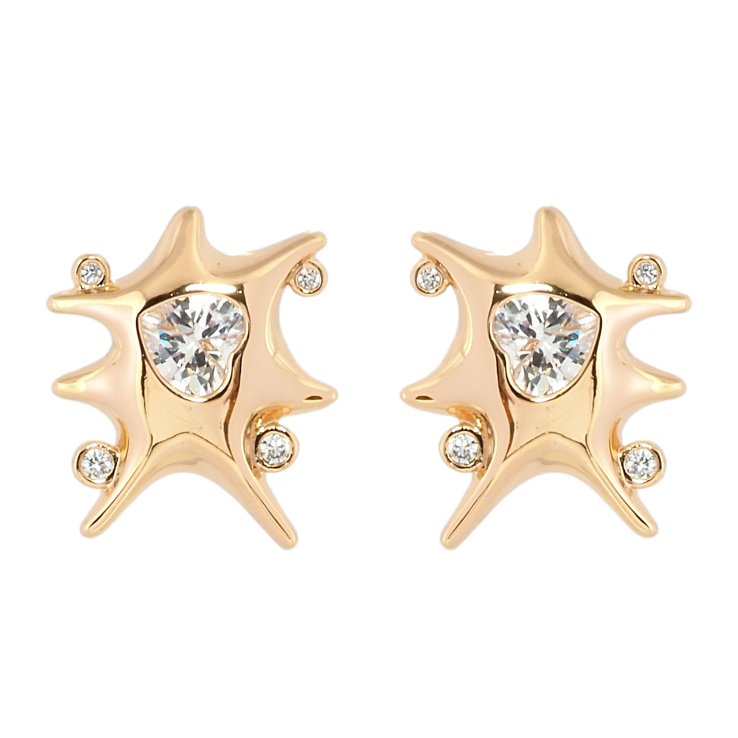 Сережки Xuping Позолота 18K пусети Авангард фото №17