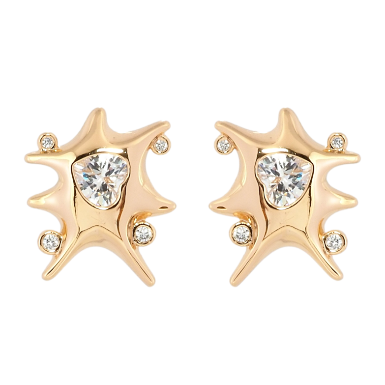 Сережки Xuping Позолота 18K пусети Авангард фото №1