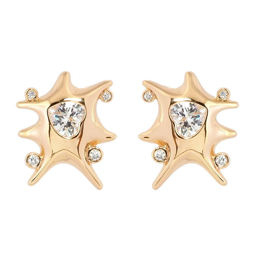 Сережки Xuping Позолота 18K пусети Авангард фото №1