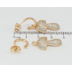 Сережки Xuping Позолота 18K пусети Грибочки інкрустація цирконієм 2 в 1 фото №2