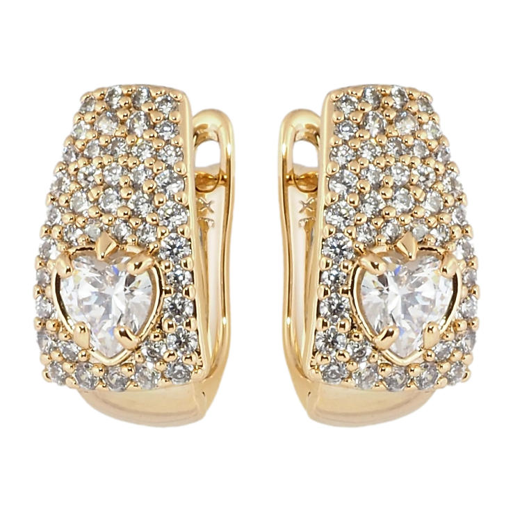 Серьги Xuping Позолота 18K английский замок Инкрустация цирконием фото №23