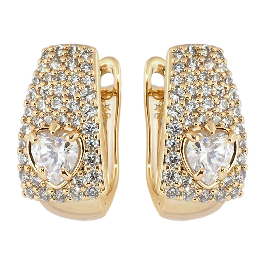 Серьги Xuping Позолота 18K английский замок Инкрустация цирконием фото №1