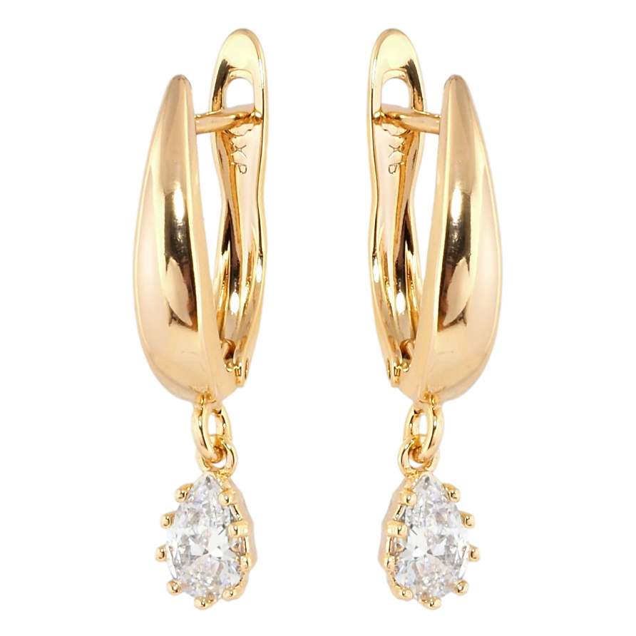 Серьги Xuping Позолота 18K английский замок Подвески кристальные капельки фото №1