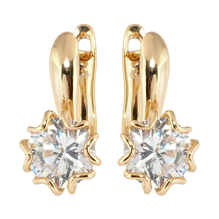 Серьги Xuping Позолота 18K английский замок Фианиты фото №20