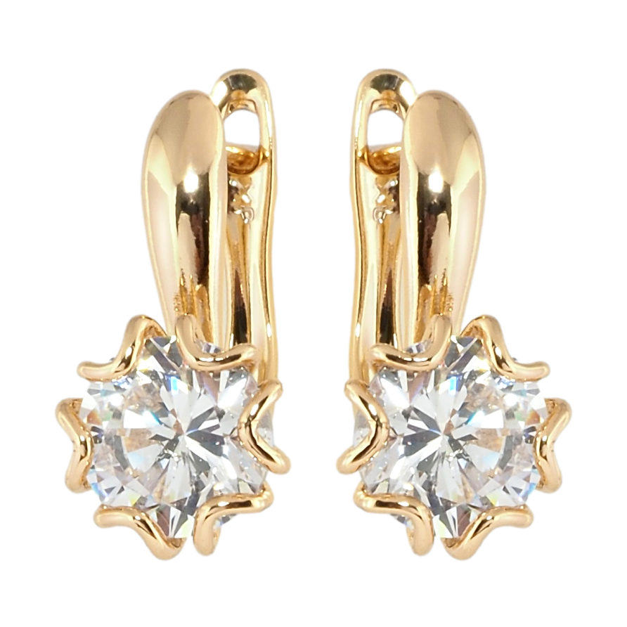 Серьги Xuping Позолота 18K английский замок Фианиты фото №1