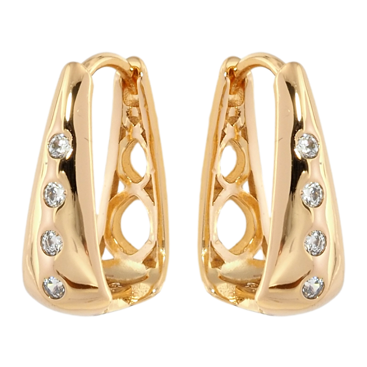 Серьги Xuping Позолота 18K колечки Вставки циркония фото №8 Серьги Xuping Позолота 18K колечки Вставки циркония фото №8