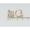 Сережки Xuping Позолота 18K колечка Ромби з фіанітами фото №2