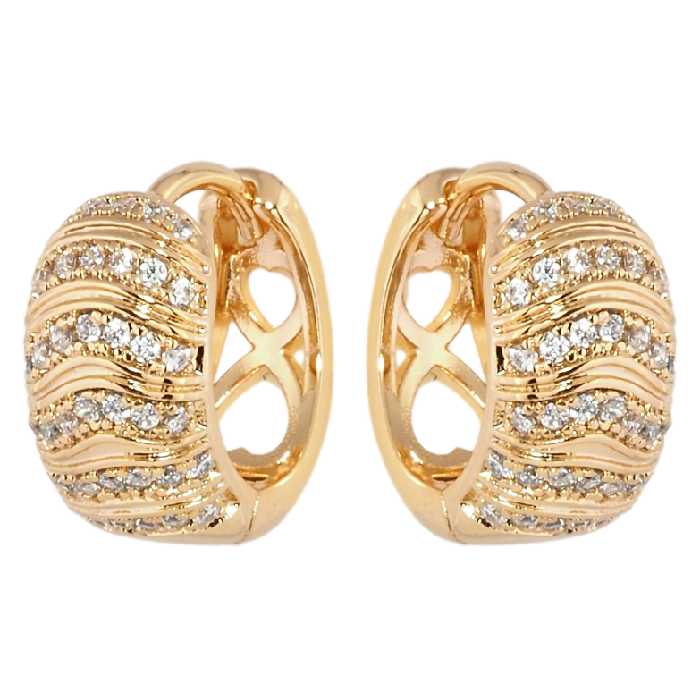 Сережки Xuping Позолота 18K колечка Інкрустація цирконієм фото №1