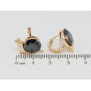 Серьги Xuping Позолота 18K колечки Улитки с черными фианитами фото №2