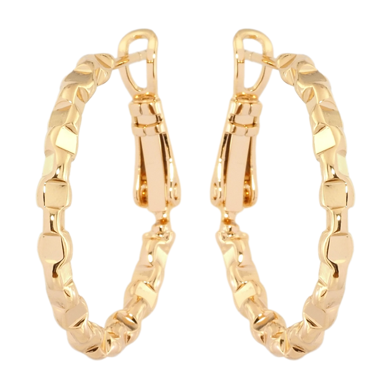 Сережки Xuping Позолота 18K кільця (конго) Геометричний візерунок ø 2.5см фото №1 Сережки Xuping Позолота 18K кільця (конго) Геометричний візерунок ø 2.5см фото №1