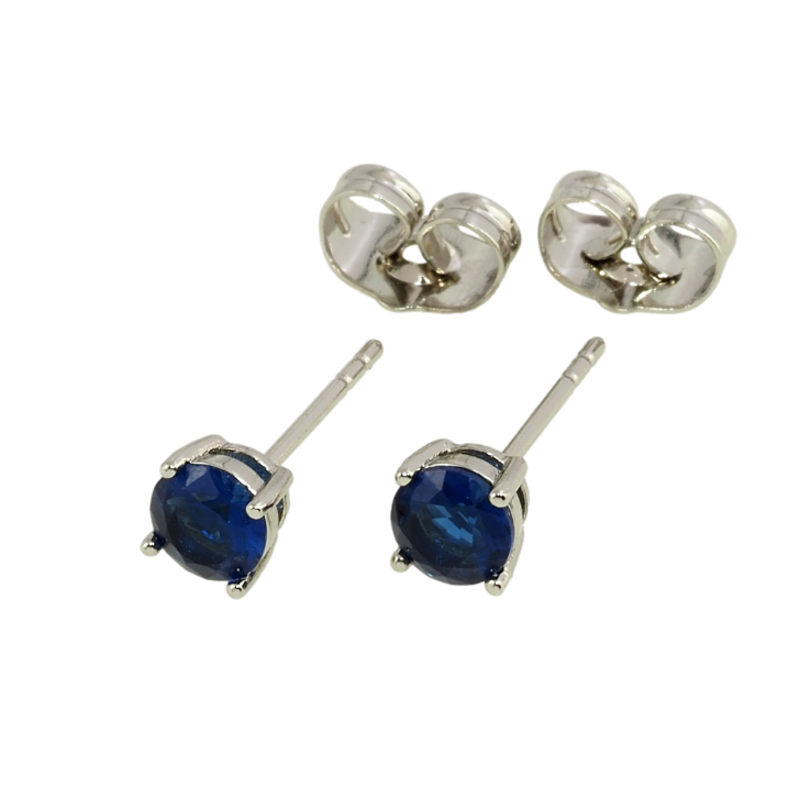 Серьги Xuping Родий пусеты Синие фианиты в 4-х крапановой оправе ø 5мм фото №12 Серьги Xuping Родий пусеты Синие фианиты в 4-х крапановой оправе ø 5мм фото №12
