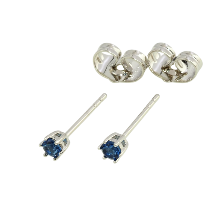 Серьги Xuping Родий пусеты Синие фианиты в 6-ти крапановой оправе ø 3мм фото №3 Серьги Xuping Родий пусеты Синие фианиты в 6-ти крапановой оправе ø 3мм фото №3