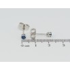 Серьги Xuping Родий пусеты Синие фианиты в 6-ти крапановой оправе ø 3мм фото №2
