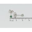 Серьги Xuping Родий пусеты Зеленые фианиты в 6-ти крапановой оправе ø 3мм фото №2