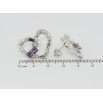 Сережки Xuping Родій пусети Сердечки з бузковими фіанітами фото №2