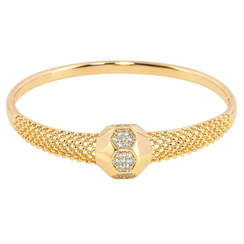 Браслет Xuping Позолота 18K Декоративный узор с цирконием ø 6см фото №1 Браслет Xuping Позолота 18K Декоративный узор с цирконием ø 6см фото №1