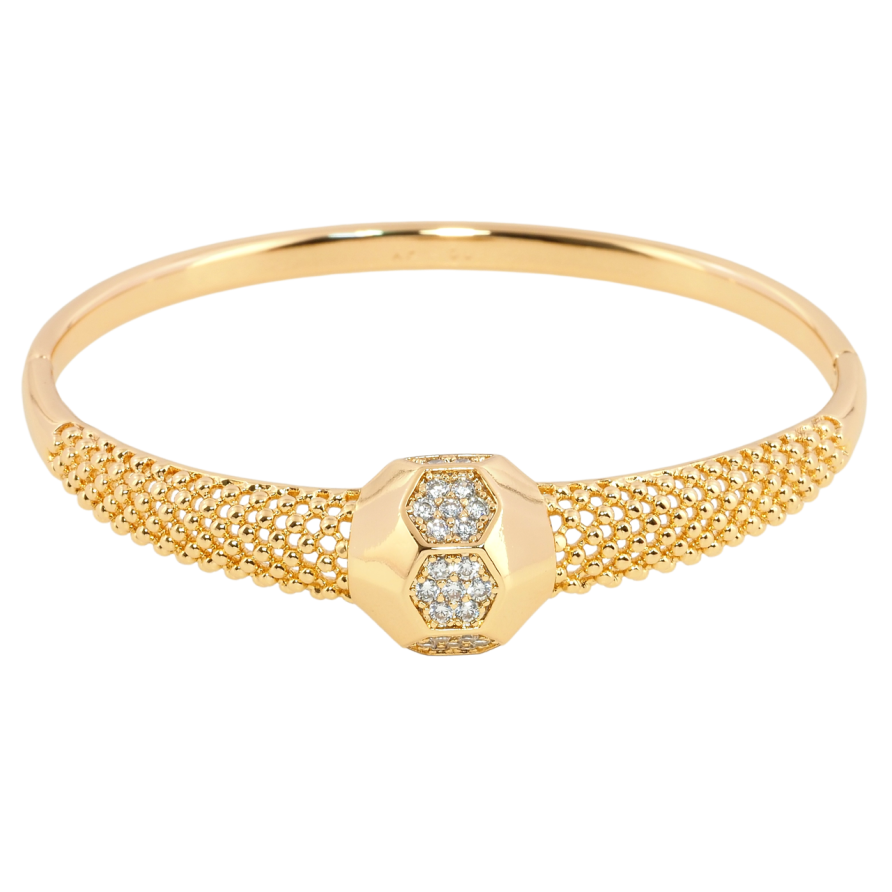 Браслет Xuping Позолота 18K Декоративний візерунок з цирконієм ø 6см фото №1