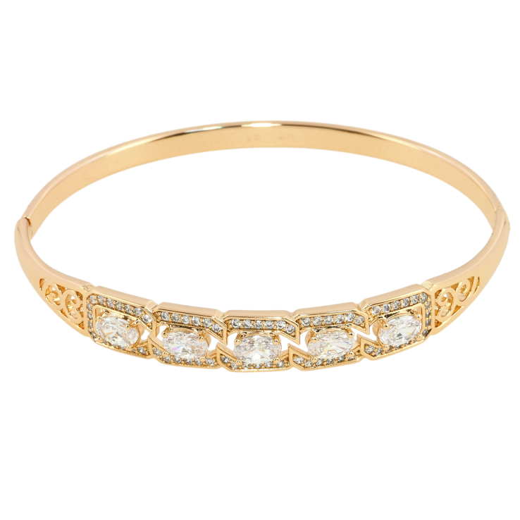 Браслет Xuping Позолота 18K Кристальний блиск ø 6см фото №12 Браслет Xuping Позолота 18K Кристальний блиск ø 6см фото №12