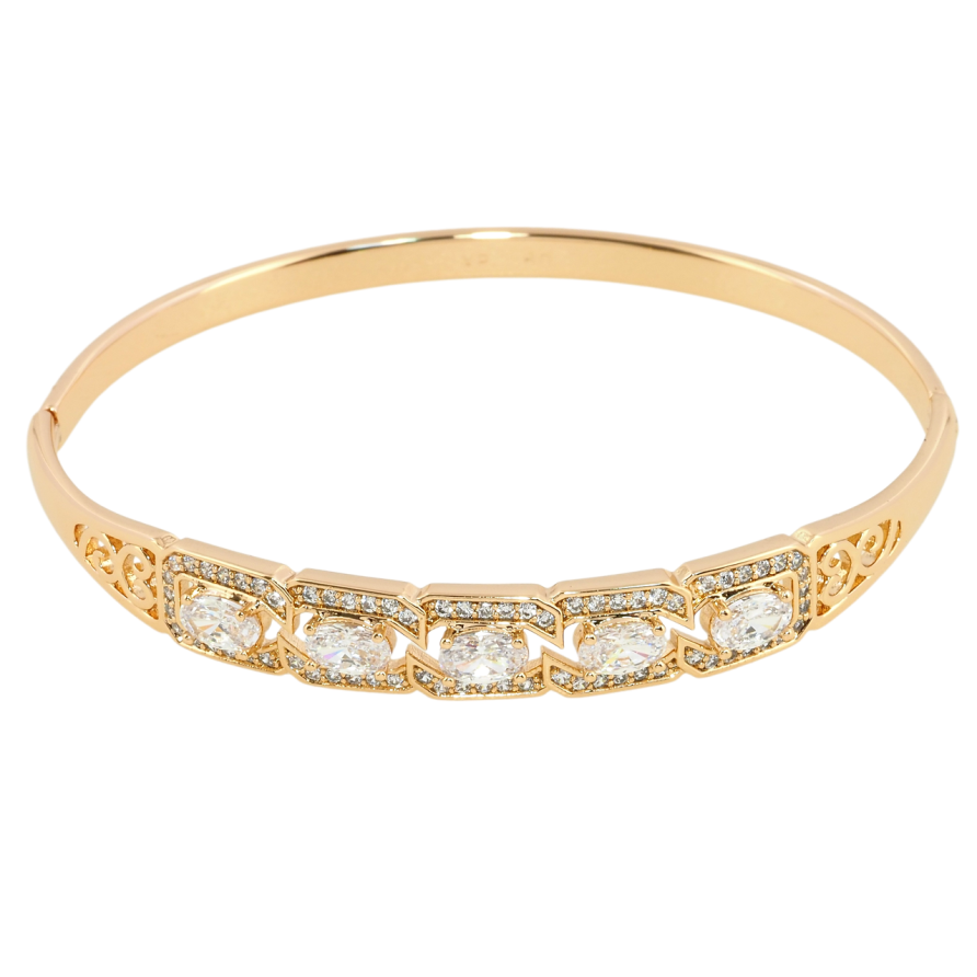 Браслет Xuping Позолота 18K Кристальный блеск ø 6см фото №1