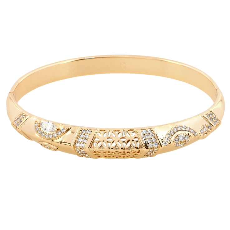 Браслет Xuping Позолота 18K Декоративний орнамент із цирконієм ø 6см фото №20 Браслет Xuping Позолота 18K Декоративний орнамент із цирконієм ø 6см фото №20