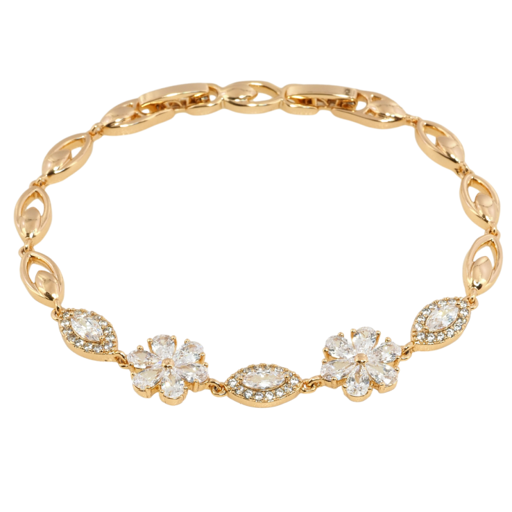 Браслет Xuping Позолота 18K Кришталеві квіточки довжина з дод. замком 17,19см х 5мм фото №11 Браслет Xuping Позолота 18K Кришталеві квіточки довжина з дод. замком 17,19см х 5мм фото №11