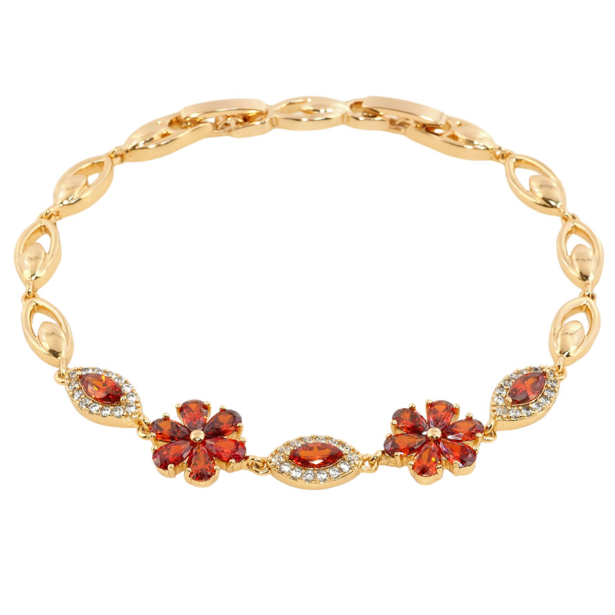 Браслет Xuping Позолота 18K Кристальные цветочки длина с доп.замком 17,19см х 5мм фото №1 Браслет Xuping Позолота 18K Кристальные цветочки длина с доп.замком 17,19см х 5мм фото №1