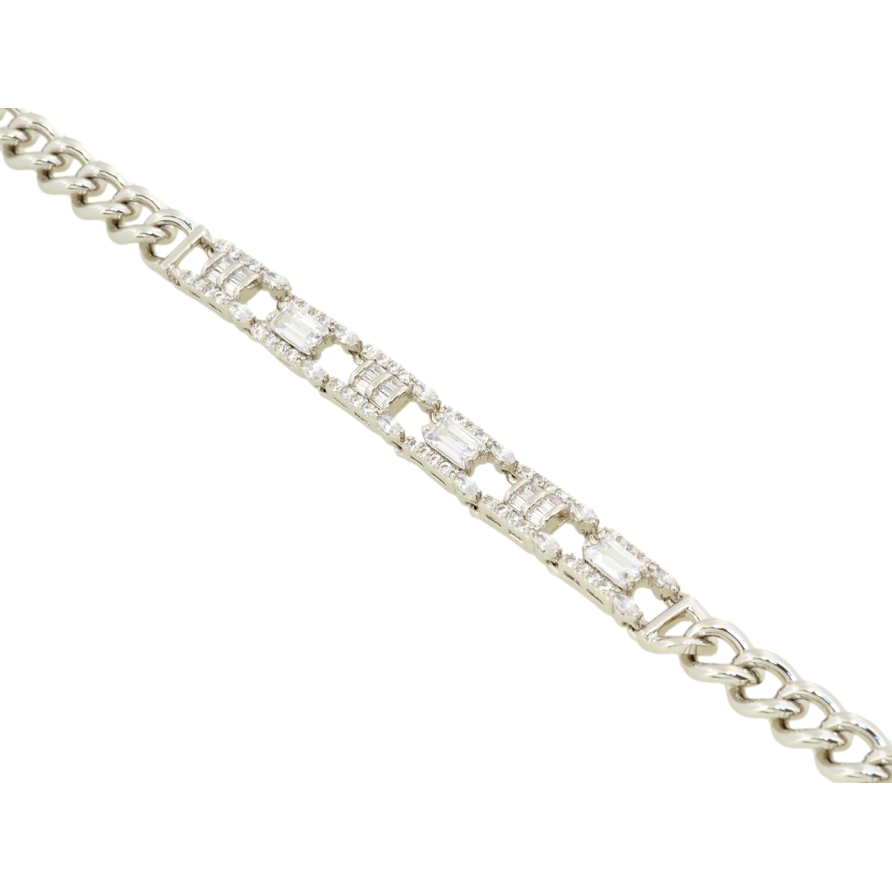 Браслет Xuping Родий Цепочка с декоративной вставкой размер с доп. замком 17,19см х 6мм фото №1 Браслет Xuping Родий Цепочка с декоративной вставкой размер с доп. замком 17,19см х 6мм фото №1