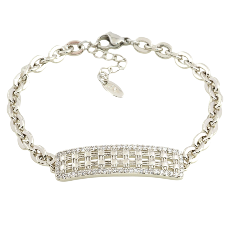 Браслет Xuping Родий Цепочка с декоративной вставкой размер с доп. цепочкой 17-20см х 5мм фото №1 Браслет Xuping Родий Цепочка с декоративной вставкой размер с доп. цепочкой 17-20см х 5мм фото №1