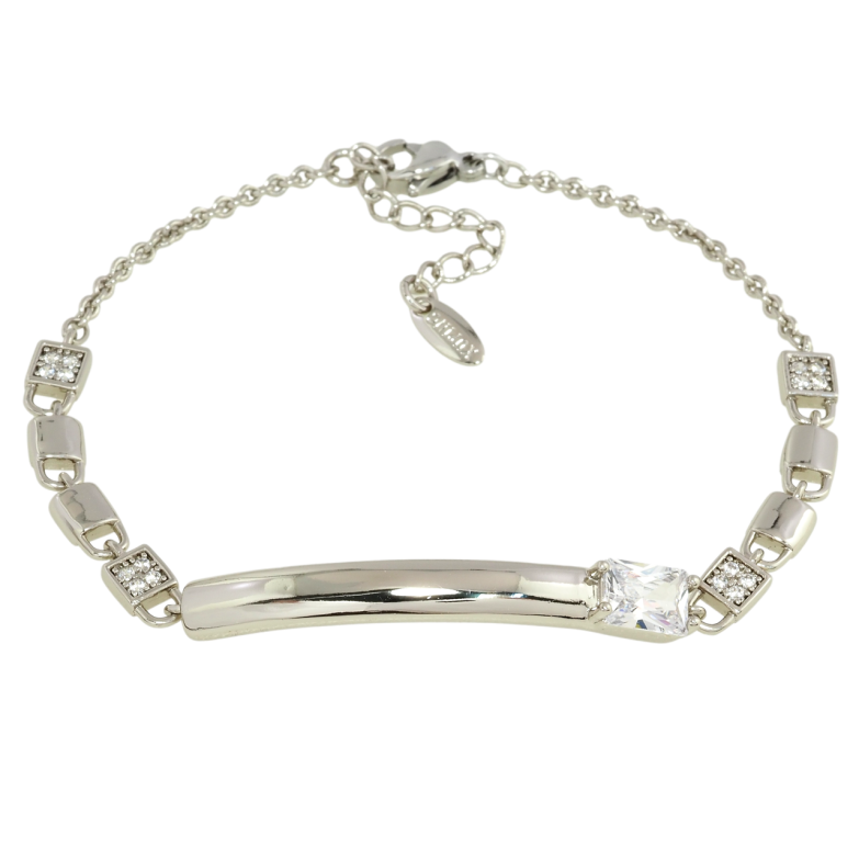 Браслет Xuping Родий Цепочка с декоративной вставкой размер с доп. цепочкой 17-20см х 2мм фото №1