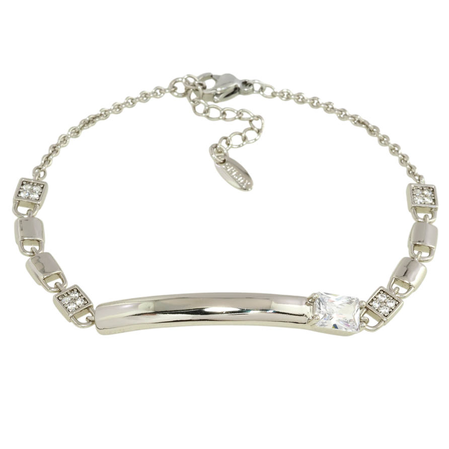 Браслет Xuping Родій Ланцюжок з декоративною вставкою довжина з дод. ланцюжком 17-20см х 2мм фото №1