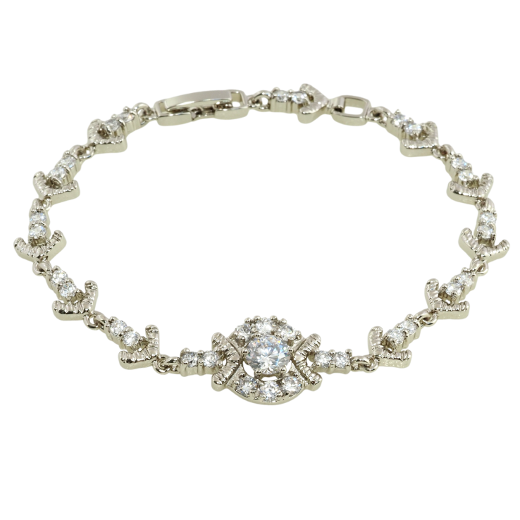 Браслет Xuping Родій Візерунок стріли з цирконієм розмір 19см х 3-7мм фото №3 Браслет Xuping Родій Візерунок стріли з цирконієм розмір 19см х 3-7мм фото №3