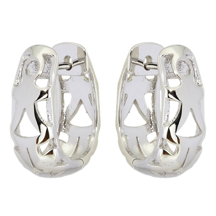 Серьги Xuping Родий колечки Резной орнамент фото №6 Серьги Xuping Родий колечки Резной орнамент фото №6