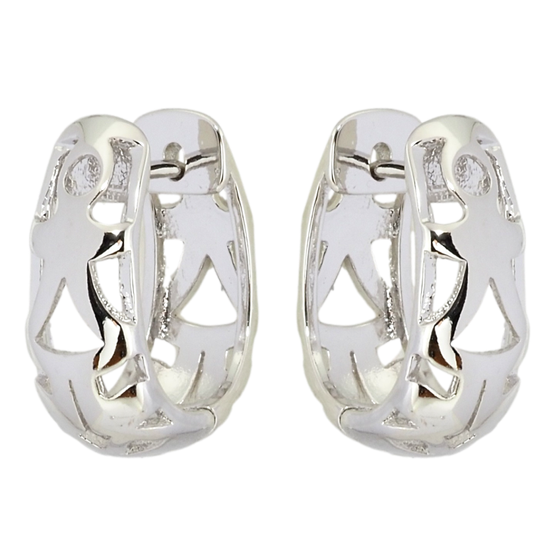 Сережки Xuping Родій колечка Різний орнамент фото №2 Сережки Xuping Родій колечка Різний орнамент фото №2