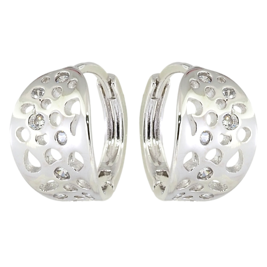 Сережки Xuping Родій колечка Фігурні вирізи із вставками цирконію фото №1