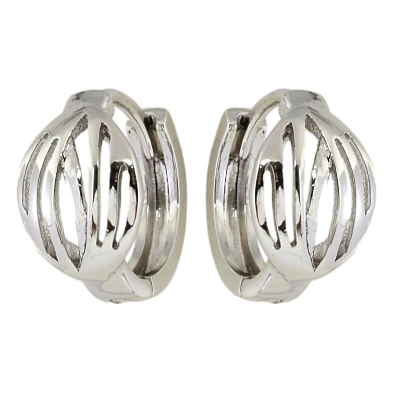 Серьги Xuping Родий колечки Резной орнамент фото №5 Серьги Xuping Родий колечки Резной орнамент фото №5