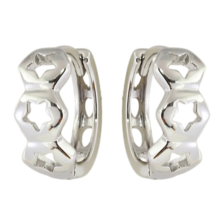 Серьги Xuping Родий колечки Фигурные с узором звездочки фото №8 Серьги Xuping Родий колечки Фигурные с узором звездочки фото №8