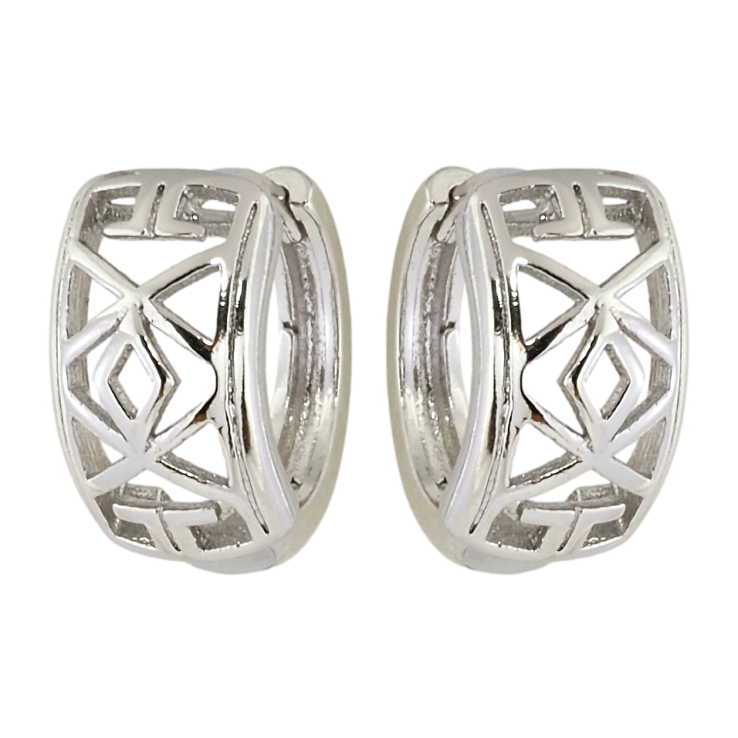 Серьги Xuping Родий колечки Резной орнамент фото №7